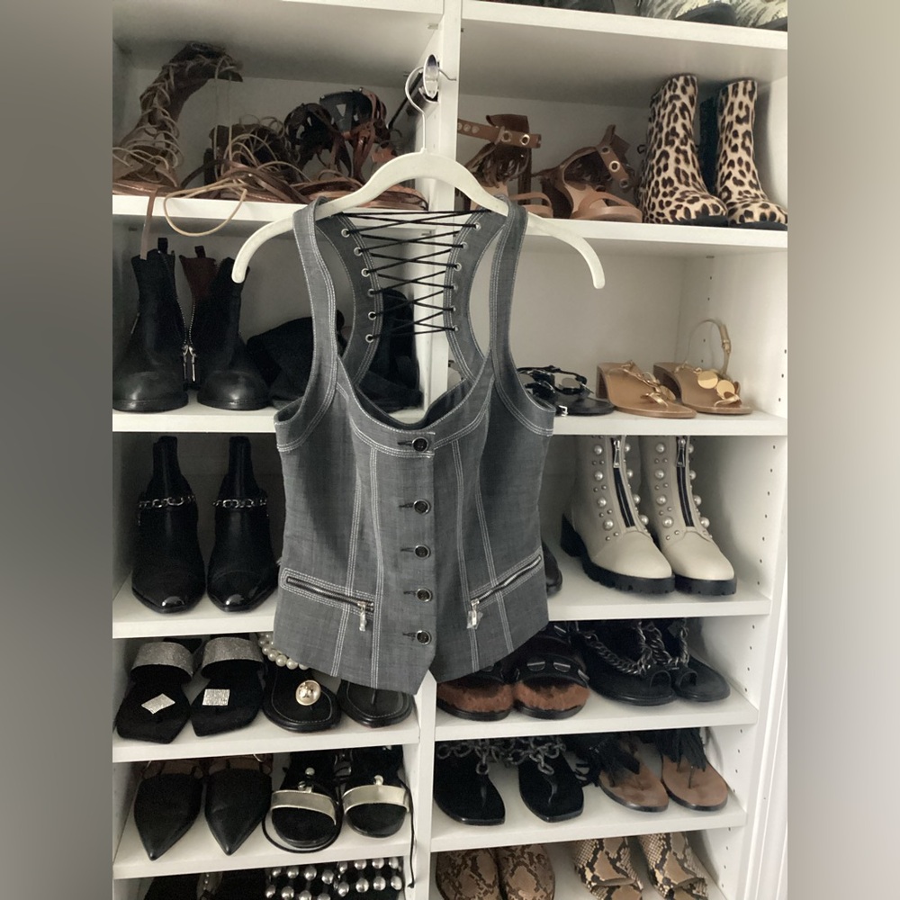 Bebe vest with lace up back